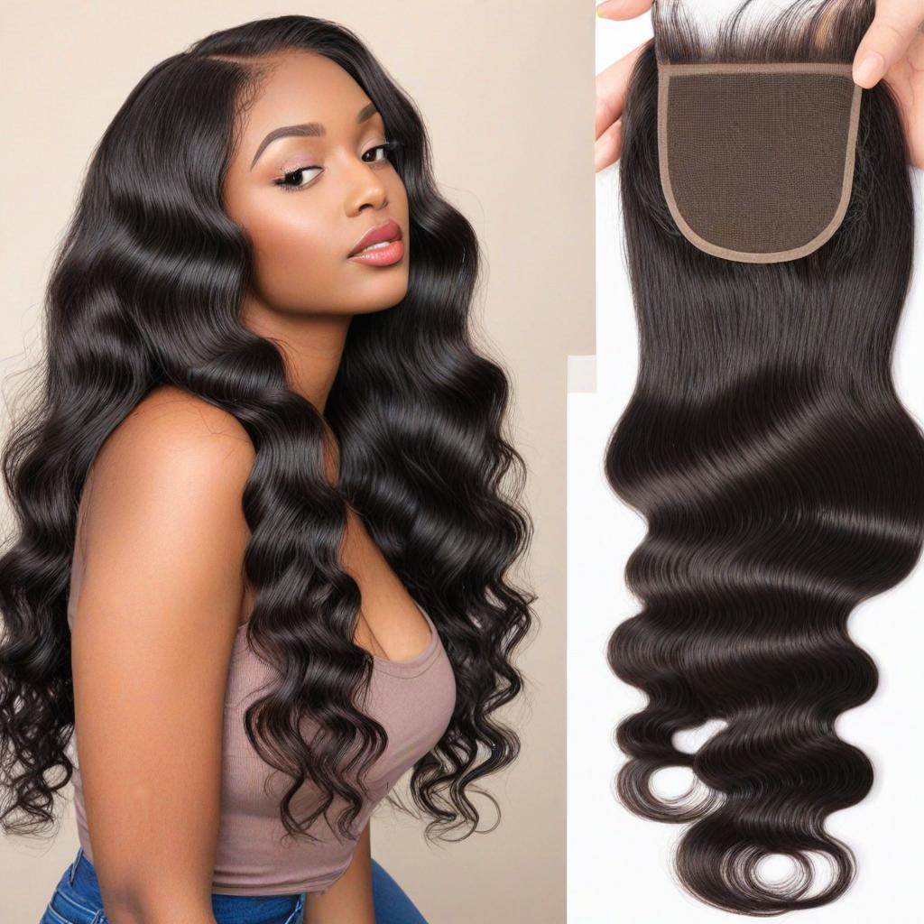 18" 4x4 Body Wave Transparent Closure