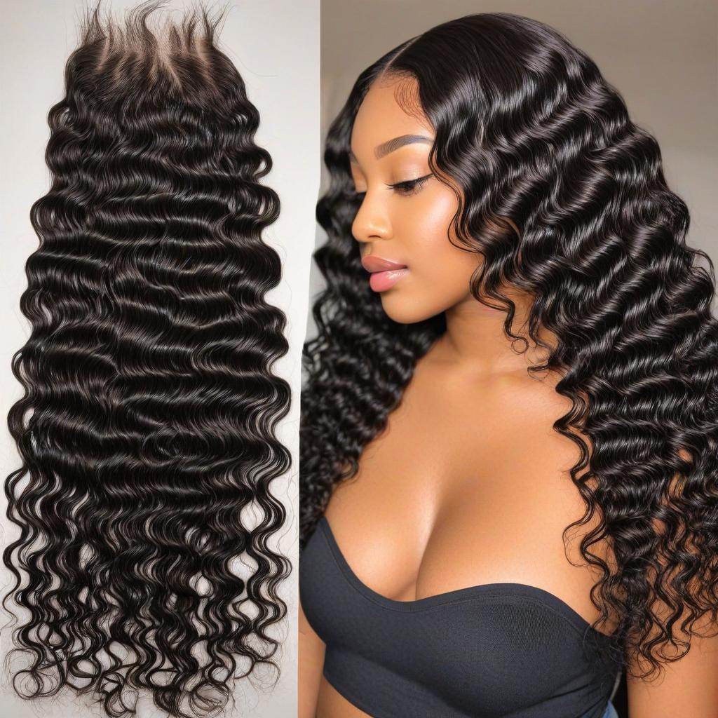 18" 4x4 Deep Wave Transparent Closure